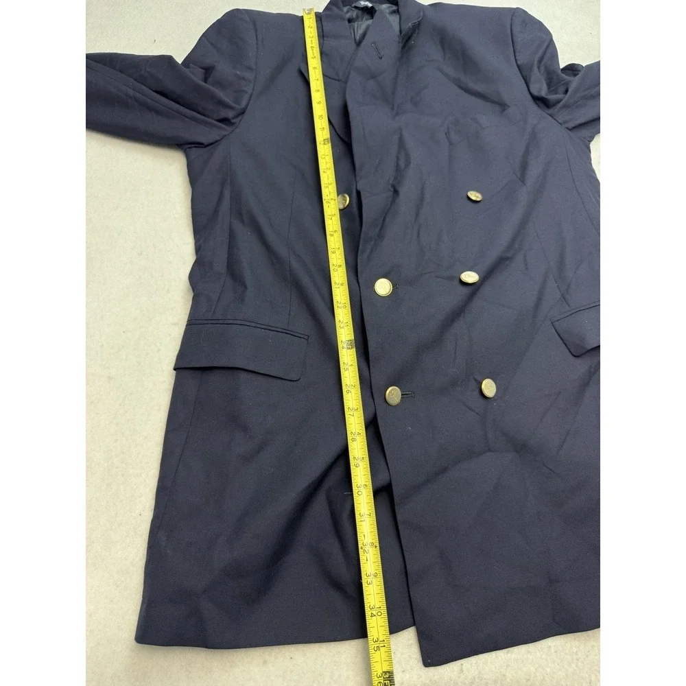Vintage Burberrys Blazer Mens 46XL Blue Super 100s Wool Gold Buttons Jacket